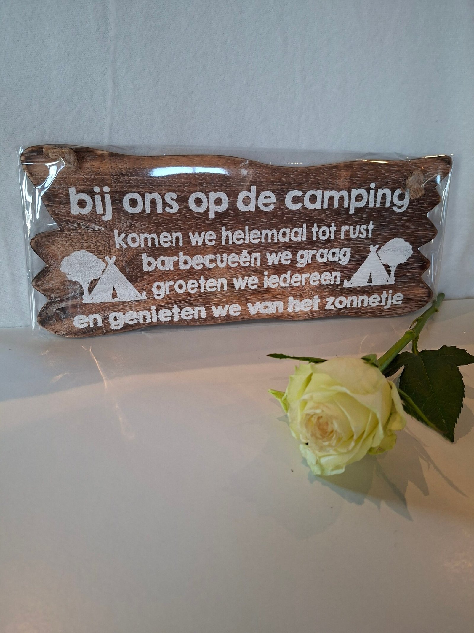 Houten bordje 'camping'
