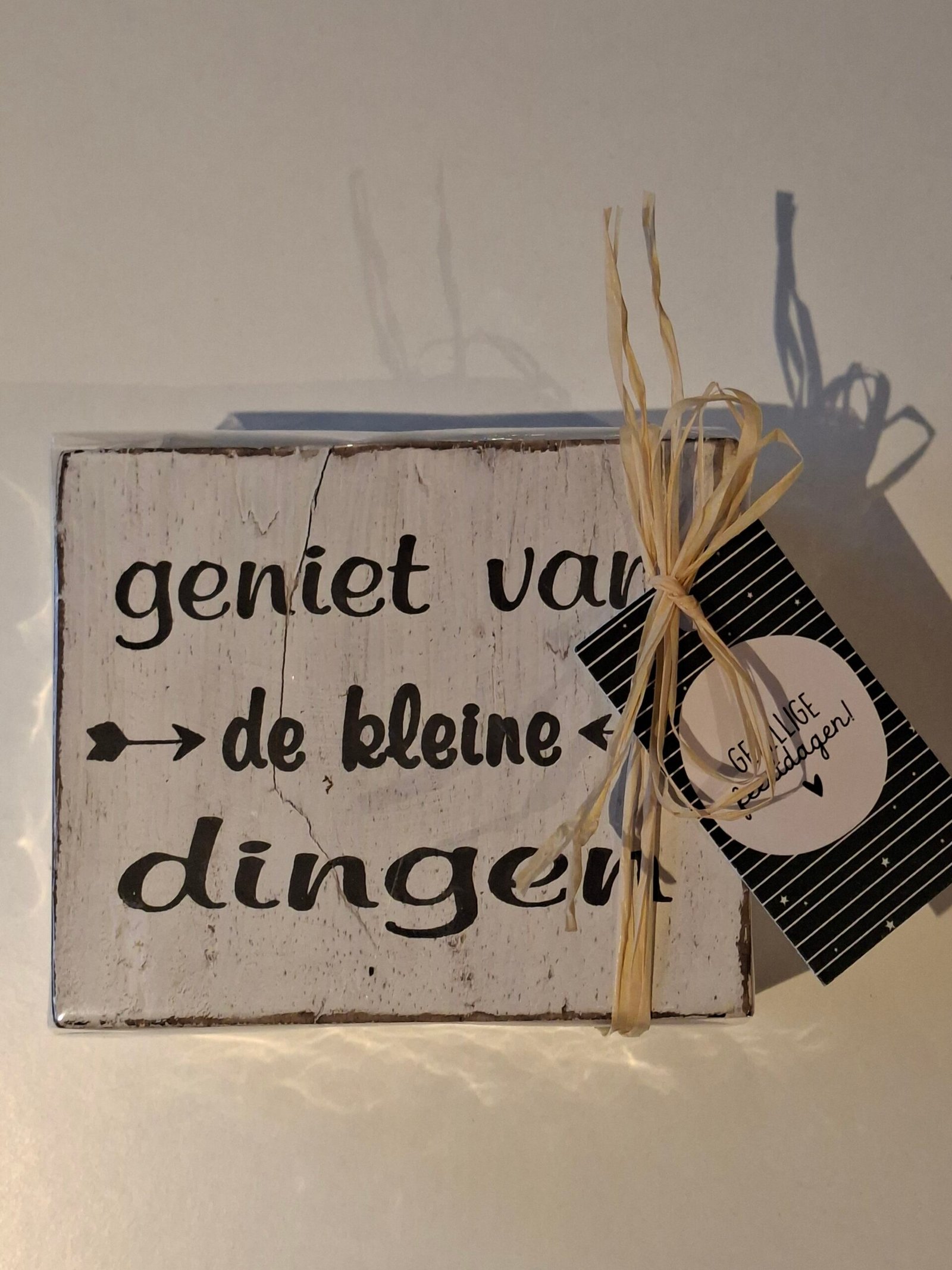 waxinelicht houder met tekst